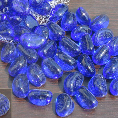 BLUE sklenené okrúhliaky/dekoračné kamene