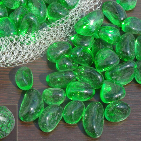 GREEN sklenené okrúhliaky/dekoračné kamene