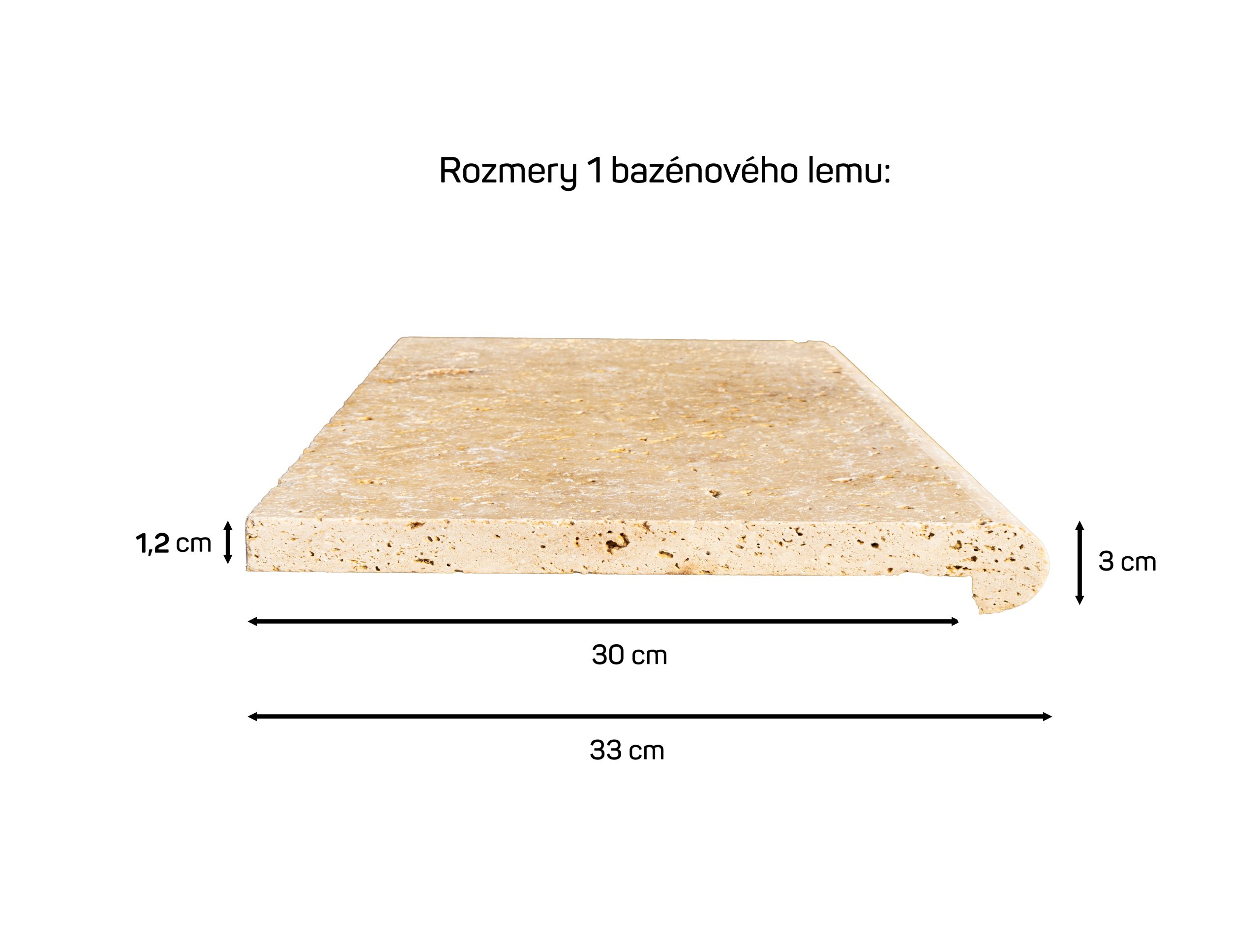 Travertín ATR22 bazénový lem s nosom