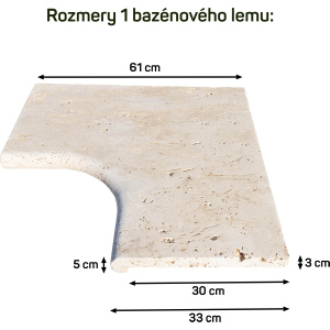 Travertín MOCCA ATR56 bazénový lem – vnútorný roh
